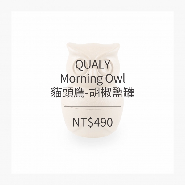 聖誕節_QUALY 貓頭鷹-胡椒鹽罐 (咖啡)